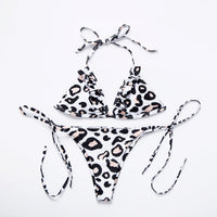 European and American new leopard ruffle bikini