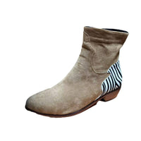 Pointed-toe Chunky Low-heel Side-zip Ankle Boots For Women