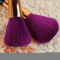 New 15 makeup brush set purple green bristles