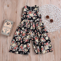 Pastoral Style Children's Clothing Girls Cotton Sleeveless Printed Wide-Leg Pants