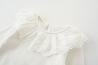 Infant Long-sleeved Lotus Leaf Collar Fart Romper Cotton Girl Baby Bottoming Romper