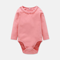 New Baby Solid Color Long-Sleeved Romper For Newborn Baby Fart Jumpsuit Cross-Border