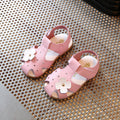 Fashion Solid Color Baotou Children Flower Leather Sandals