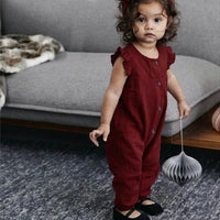 Summer Girls' New Style Jumpsuit With Flying Sleeves