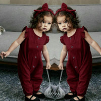Summer Girls' New Style Jumpsuit With Flying Sleeves
