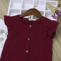 Summer Girls' New Style Jumpsuit With Flying Sleeves