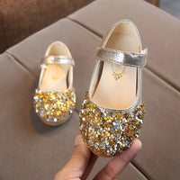 Children's Leather Shoes Girl's Princess Diamond Single Shoes