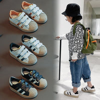 Striped Casual Shoes Girls Non-Slip Shell-Toe Student Shoes