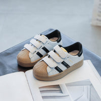 Striped Casual Shoes Girls Non-Slip Shell-Toe Student Shoes