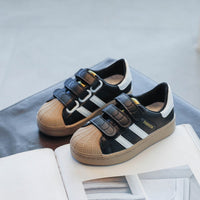 Striped Casual Shoes Girls Non-Slip Shell-Toe Student Shoes