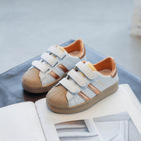 Striped Casual Shoes Girls Non-Slip Shell-Toe Student Shoes