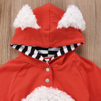 Hooded Fox-Shaped One-Piece Romper Romper