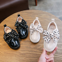 Polka Dot Bow Patent Leather Shoes