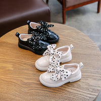 Polka Dot Bow Patent Leather Shoes