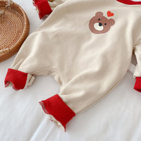 Baby Jumpsuit Korean Style Fresh Avocado Bear Turtleneck Long Sleeve Romper Romper