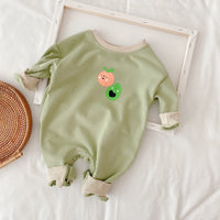 Baby Jumpsuit Korean Style Fresh Avocado Bear Turtleneck Long Sleeve Romper Romper