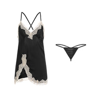 Slit Thin Suspender Nightdress Home Service Suit