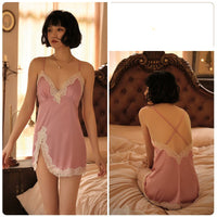 Slit Thin Suspender Nightdress Home Service Suit