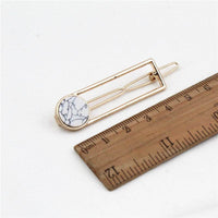 European And American Natural Women's Alloy Geometric Side Clip