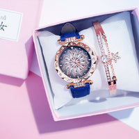 Rotating ladies net red quartz watch casual
