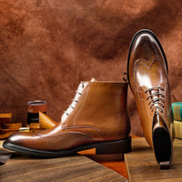 Men's  Plus Size British Style  Leather Boots