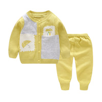 Baby's Sweater 2-Piece Set Girls' Thin Knitting Bottom Coat