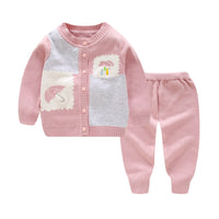 Baby's Sweater 2-Piece Set Girls' Thin Knitting Bottom Coat
