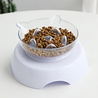 Oblique Mouth Protects The Cervical Spine Transparent Plastic Cat Bowl