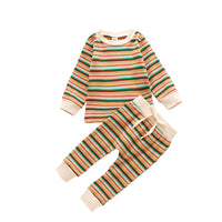 Fashion Simple Autumn Striped Long Sleeve Baby Suit