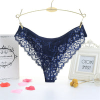 One Piece Ice Silk Seamless Women's Underwear Lace Sexy Beautiful Buttocks Cotton Crotch Thong