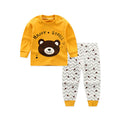 Children's Underwear Set Long-sleeved Color Matching Cotton Round Neck Shoulder Buckle