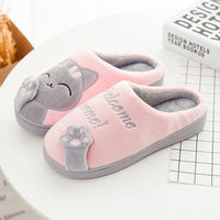 Women Winter Home Slippers Cartoon Cat Shoes Soft Winter Warm House Slippers Indoor Bedroom Lovers Couples