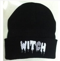 Letter Punk WITCH Letter Knitted Hat Woolen Hat Trendy Hat