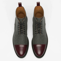 Round Toe Lace-up Low Boots