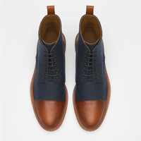 Round Toe Lace-up Low Boots