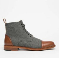 Round Toe Lace-up Low Boots