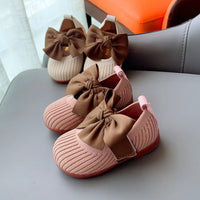 Bowknot Square Mouth Baby Soft Sole Toddler Shoes