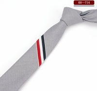 Men's And Women's British Super Narrow Casual Quality Cotton Tricolor Tie