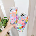 Compatible with Apple , Laser Sticker Bear Chain Apple 11 Mobile Phone Case 8plus Anti-Drop