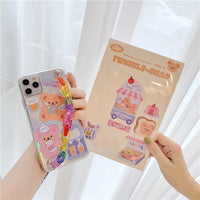 Compatible with Apple , Laser Sticker Bear Chain Apple 11 Mobile Phone Case 8plus Anti-Drop
