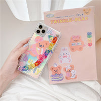 Compatible with Apple , Laser Sticker Bear Chain Apple 11 Mobile Phone Case 8plus Anti-Drop