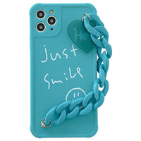 Compatible with Apple , Smiley Chain Suitable For 11promax Apple 12mini Mobile Phone Case Xs Silicone