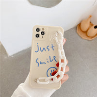 Compatible with Apple , Smiley Chain Suitable For 11promax Apple 12mini Mobile Phone Case Xs Silicone
