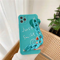 Compatible with Apple , Smiley Chain Suitable For 11promax Apple 12mini Mobile Phone Case Xs Silicone