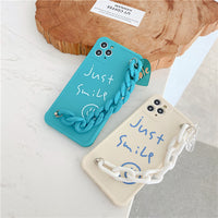 Compatible with Apple , Smiley Chain Suitable For 11promax Apple 12mini Mobile Phone Case Xs Silicone
