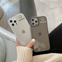 Compatible with Apple, Transparent Smiling Face On The Side Suitable For Iphone 11 Mobile Phone Case