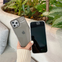 Compatible with Apple, Transparent Smiling Face On The Side Suitable For Iphone 11 Mobile Phone Case