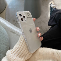 Compatible with Apple, Transparent Smiling Face On The Side Suitable For Iphone 11 Mobile Phone Case