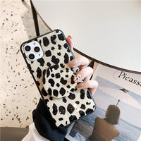 Compatible with Apple , Mirror Holder 8plus Apple X Mobile Phone Case Cute 11pro Leopard Print Application