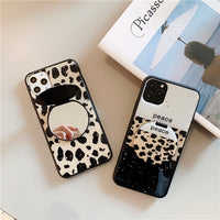 Compatible with Apple , Mirror Holder 8plus Apple X Mobile Phone Case Cute 11pro Leopard Print Application